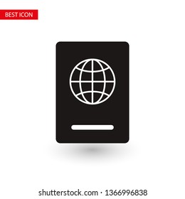 Passport with biometric data icon isolated on background. International travel passport document icon. Passport vector icon EPS 10. Passport Icon - Travel. Pass isolated