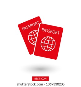 Passport with biometric data icon isolated on background. International travel passport document icon. Passport vector icon EPS 10. Passport Icon - Travel. Pass isolated