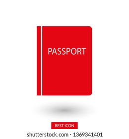 Passport with biometric data icon isolated on background. International travel passport document icon. Passport vector icon EPS 10. Passport Icon - Travel. Pass isolated