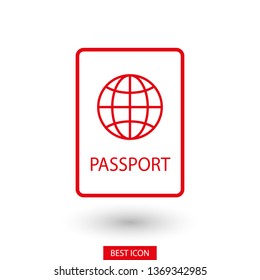 Passport with biometric data icon isolated on background. International travel passport document icon. Passport vector icon EPS 10. Passport Icon - Travel. Pass isolated