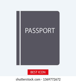 Passport with biometric data icon isolated on background. International travel passport document icon. Passport vector icon EPS 10. Passport Icon - Travel. Pass isolated