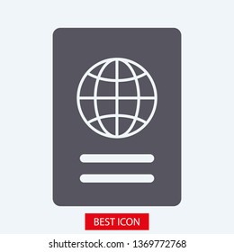 Passport with biometric data icon isolated on background. International travel passport document icon. Passport vector icon EPS 10. Passport Icon - Travel. Pass isolated