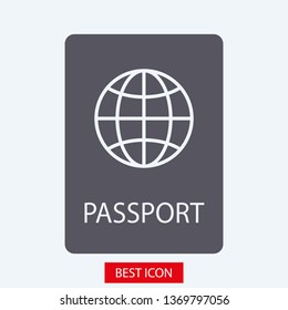 Passport with biometric data icon isolated on background. International travel passport document icon. Passport vector icon EPS 10. Passport Icon - Travel. Pass isolated