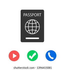 Passport with biometric data icon isolated on background. International travel passport document icon. Passport vector icon EPS 10. Passport Icon - Travel. Pass isolated