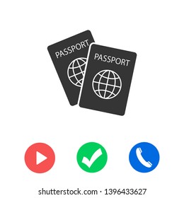 Passport with biometric data icon isolated on background. International travel passport document icon. Passport vector icon EPS 10. Passport Icon - Travel. Pass isolated