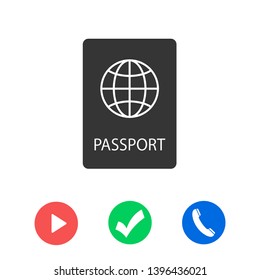 Passport with biometric data icon isolated on background. International travel passport document icon. Passport vector icon EPS 10. Passport Icon - Travel. Pass isolated