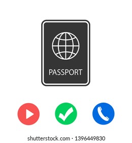 Passport with biometric data icon isolated on background. International travel passport document icon. Passport vector icon EPS 10. Passport Icon - Travel. Pass isolated