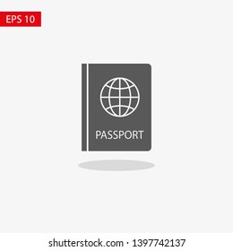 Passport with biometric data icon isolated on background. International travel passport document icon. Passport vector icon EPS 10. Passport Icon - Travel. Pass isolated