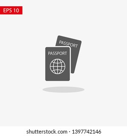 Passport with biometric data icon isolated on background. International travel passport document icon. Passport vector icon EPS 10. Passport Icon - Travel. Pass isolated