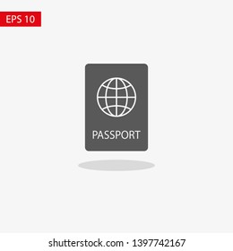 Passport with biometric data icon isolated on background. International travel passport document icon. Passport vector icon EPS 10. Passport Icon - Travel. Pass isolated