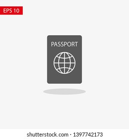 Passport with biometric data icon isolated on background. International travel passport document icon. Passport vector icon EPS 10. Passport Icon - Travel. Pass isolated