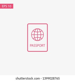 Passport with biometric data icon isolated on background. International travel passport document icon. Passport vector icon EPS 10. Passport Icon - Travel. Pass isolated