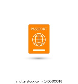 Passport with biometric data icon isolated on background. International travel passport document icon.