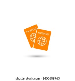 Passport with biometric data icon isolated on background. International travel passport document icon. Passport vector icon EPS 10. Passport Icon - Travel. Pass isolated