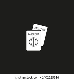Passport with biometric data icon isolated on background. International travel passport document icon. Passport vector icon EPS 10. Passport Icon - Travel. Pass isolated