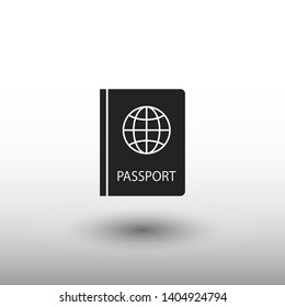 Passport with biometric data icon isolated on background. International travel passport document icon. Passport vector icon EPS 10. Passport Icon - Travel. Pass isolated