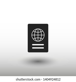 Passport with biometric data icon isolated on background. International travel passport document icon. Passport vector icon EPS 10. Passport Icon - Travel. Pass isolated