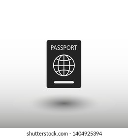 Passport with biometric data icon isolated on background. International travel passport document icon. Passport vector icon EPS 10. Passport Icon - Travel. Pass isolated
