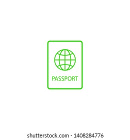Passport with biometric data icon isolated on background. International travel passport document icon. Passport vector icon EPS 10. 