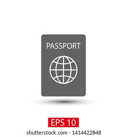 Passport with biometric data icon isolated on background. International travel passport document icon. Passport vector icon EPS 10. Passport Icon - Travel. Pass isolated