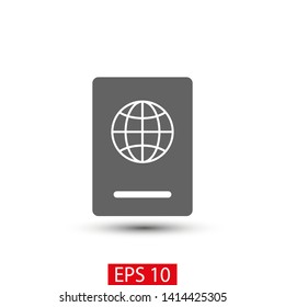 Passport with biometric data icon isolated on background. International travel passport document icon. Passport vector icon EPS 10. Passport Icon - Travel. Pass isolated