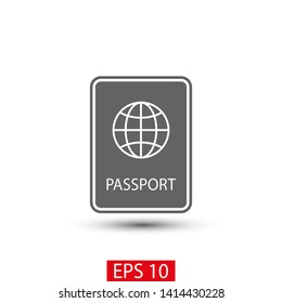 Passport with biometric data icon isolated on background. International travel passport document icon. Passport vector icon EPS 10. Passport Icon - Travel. Pass isolated