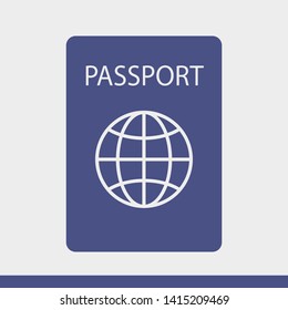 Passport with biometric data icon isolated on background. International travel passport document icon. Passport vector icon EPS 10. Passport Icon - Travel. Pass isolated