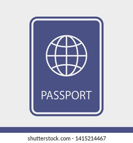 Passport with biometric data icon isolated on background. International travel passport document icon. Passport vector icon EPS 10. Passport Icon - Travel. Pass isolated