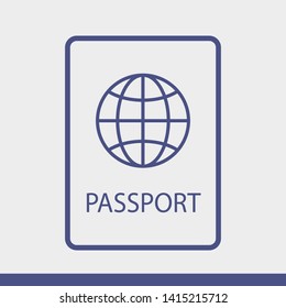 Passport with biometric data icon isolated on background. International travel passport document icon. Passport vector icon EPS 10. Passport Icon - Travel. Pass isolated