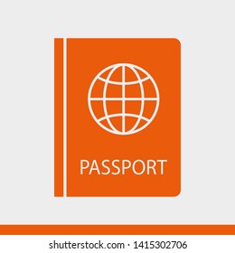 Passport with biometric data icon isolated on background. International travel passport document icon. Passport vector icon EPS 10. Passport Icon - Travel. Pass isolated