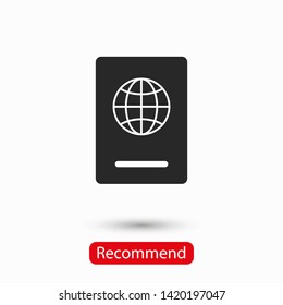 Passport with biometric data icon isolated on background. International travel passport document icon. Passport vector icon EPS 10. Passport Icon - Travel. Pass isolated