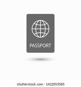 Passport with biometric data icon isolated on background. International travel passport document icon. Passport vector icon EPS 10. Passport Icon - Travel. Pass isolated