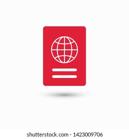 Passport with biometric data icon isolated on background. International travel passport document icon. Passport vector icon EPS 10. Passport Icon - Travel. Pass isolated