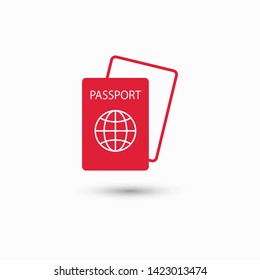 Passport with biometric data icon isolated on background. International travel passport document icon. Passport vector icon EPS 10. Passport Icon - Travel. Pass isolated