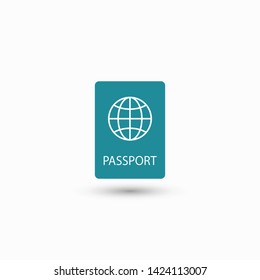 Passport with biometric data icon isolated on background. International travel passport document icon. Passport vector icon EPS 10. Passport Icon - Travel. Pass isolated