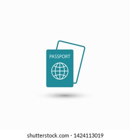 Passport with biometric data icon isolated on background. International travel passport document icon. Passport vector icon EPS 10. Passport Icon - Travel. Pass isolated