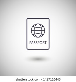 Passport with biometric data icon isolated on background. International travel passport document icon. Passport vector icon EPS 10. Passport Icon - Travel. Pass isolated