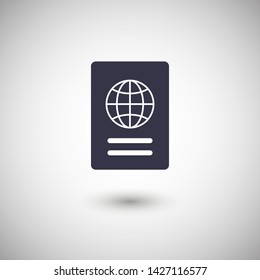 Passport with biometric data icon isolated on background. International travel passport document icon. Passport vector icon EPS 10. Passport Icon - Travel. Pass isolated
