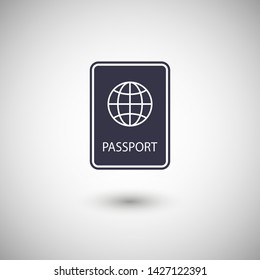 Passport with biometric data icon isolated on background. International travel passport document icon. Passport vector icon EPS 10. Passport Icon - Travel. Pass isolated