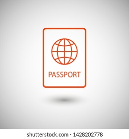 Passport with biometric data icon isolated on background. International travel passport document icon. Passport vector icon EPS 10. Passport Icon - Travel. Pass isolated
