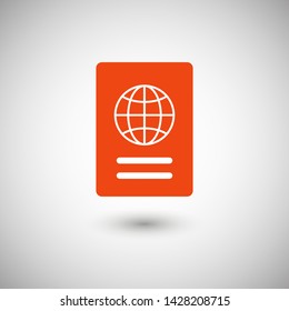 Passport with biometric data icon isolated on background. International travel passport document icon. Passport vector icon EPS 10. Passport Icon - Travel. Pass isolated
