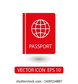 Passport with biometric data icon isolated on background. International travel passport document icon. Passport vector icon EPS 10. Passport Icon - Travel. Pass isolated
