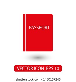 Passport with biometric data icon isolated on background. International travel passport document icon. Passport vector icon EPS 10. Passport Icon - Travel. Pass isolated
