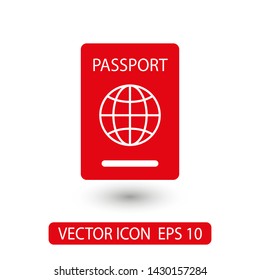Passport with biometric data icon isolated on background. International travel passport document icon. Passport vector icon EPS 10. Passport Icon - Travel. Pass isolated