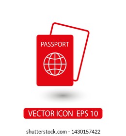 Passport with biometric data icon isolated on background. International travel passport document icon. Passport vector icon EPS 10. Passport Icon - Travel. Pass isolated