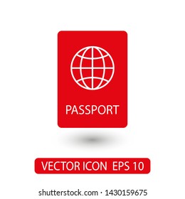 Passport with biometric data icon isolated on background. International travel passport document icon. Passport vector icon EPS 10. Passport Icon - Travel. Pass isolated