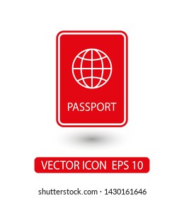 Passport with biometric data icon isolated on background. International travel passport document icon. Passport vector icon EPS 10. Passport Icon - Travel. Pass isolated