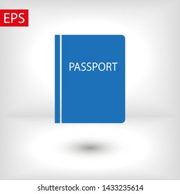 Passport with biometric data icon isolated on background. International travel passport document icon. Passport vector icon EPS 10. Passport Icon - Travel. Pass isolated