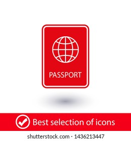 Passport with biometric data icon isolated on background. International travel passport document icon. Passport vector icon EPS 10. Passport Icon - Travel. Pass isolated