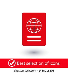 Passport with biometric data icon isolated on background. International travel passport document icon. Passport vector icon EPS 10. Passport Icon - Travel. Pass isolated